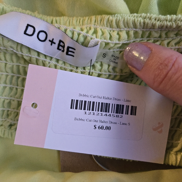 DO+BE Debbie Cut Out Halter Dress Lime Green Mini - Picture 2 of 16